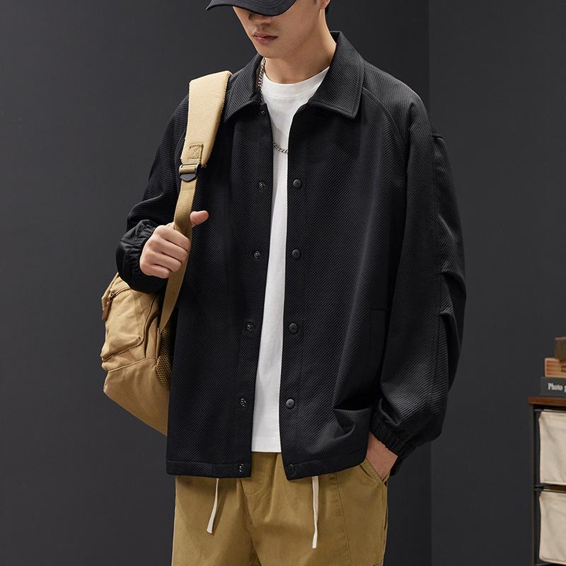 Spring New Jacket Men's Korean Style Casual Fashion Handsome Versatile American Twill Retro Lapel Jacket