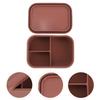 Silicone Bento Box Divided Compartments Portable Lunch Container For Kids Students Microwave Safe Food Storage Case