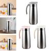Stainless Steel Water Jug with Handle Mix Drinks Juice Jar Teapot Iced Beverage Dispenser for BBQ Home Summer Restaurant Kitchen