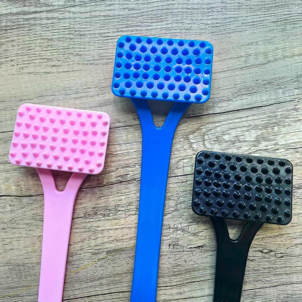 Foldable Massage Scratcher Extra Reach Back Relief Tool Pet Friendly Brush Soft Nylon Tip Durability  Pink
