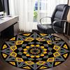 1pc Kaleidoscope Pattern Office Round Area Rug, Indoor Mat Suitable ForOffice, Under Office Chairs Bedroom Living Room Home Decor, Room Deco D004