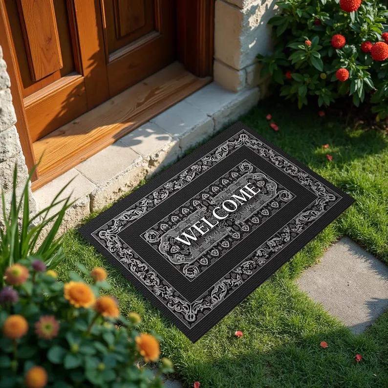 Vintage Floral Door Mat Carpet Mat Rug Entryway Home Decor Non Slip Durable Floor Mat Indoor Outdoor Use Welcome Mat Floor Mat 50X80cm