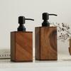 Walnut Press Type Lotion Dispenser Empty Bottle for Shampoo Shower Gel Hotel Toiletries