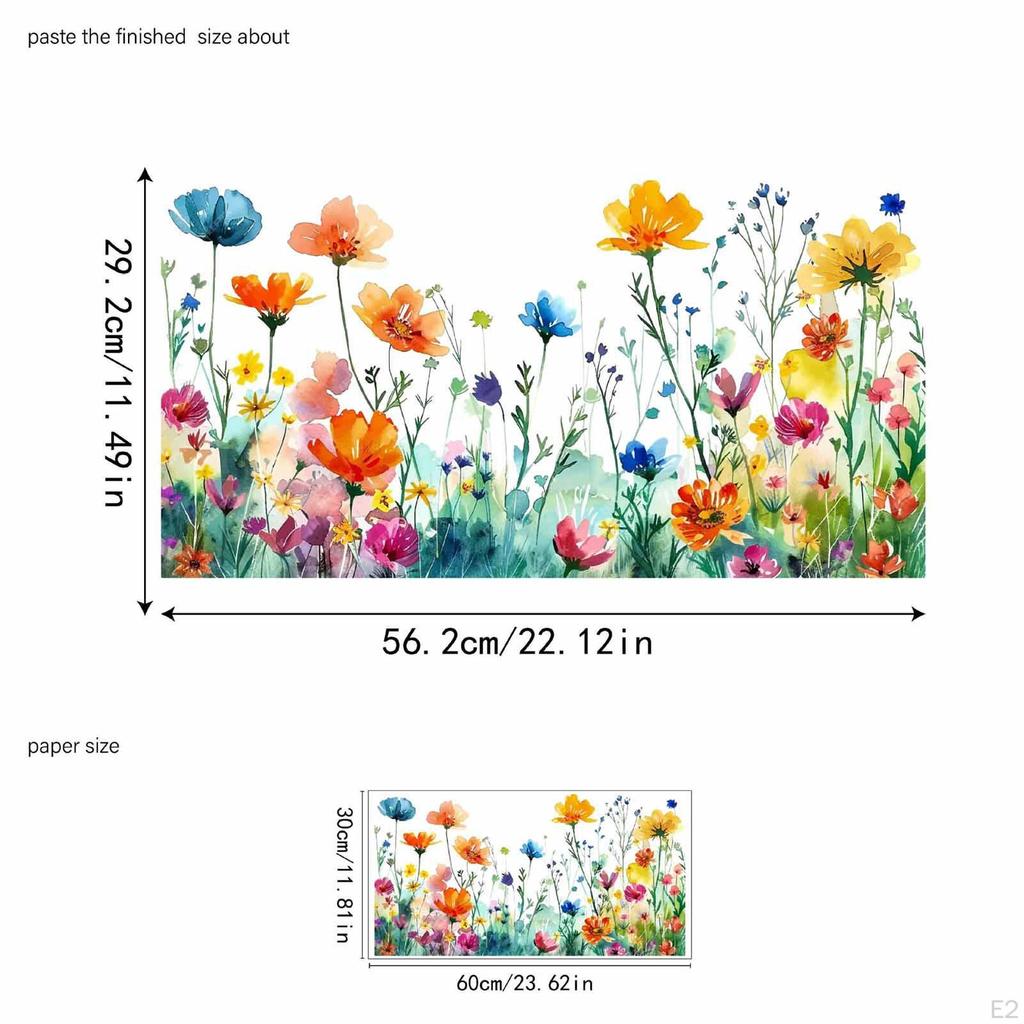 Glass Sticker Atmosphere Window Decal Flower Plant Convenient Decorative Film Static Cling for