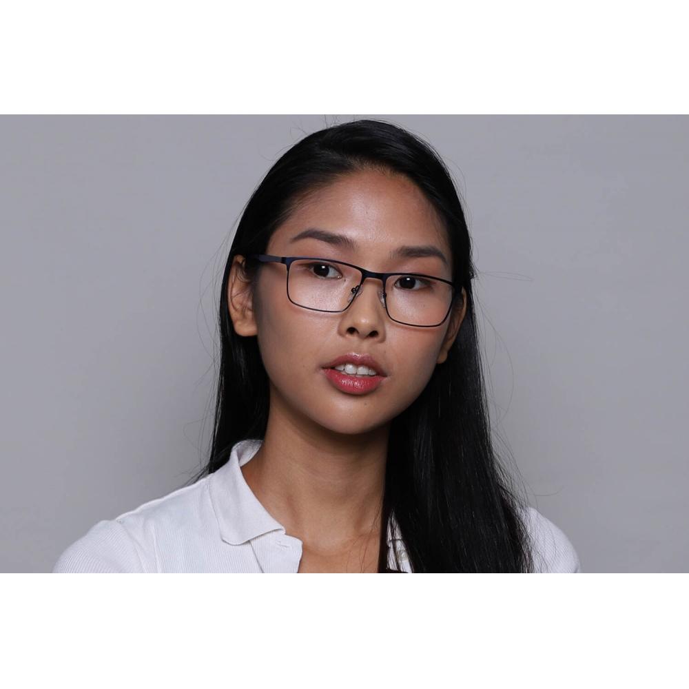 Full Rim Rectangle Blue Smartbuy Collection Blaire Asian Fit 605b Fashion Unisex Eyeglasses