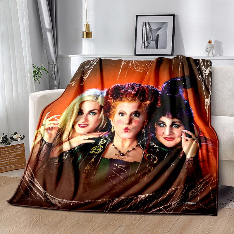 Hocus Pocus Flannel Blanket Soft Warm All-Season Throw, Design for Camping, Car Travel, Hiking Sofa, Bed, Office Perfect Gift for Parties