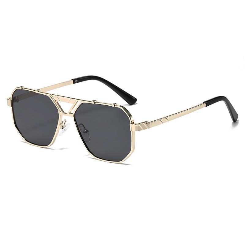 1/2pcs Vintage Metal Double Bridges Square Women Luxury Driving Sunglasses Shades UV400 Men Gradient Lens Sun Glasses UV400