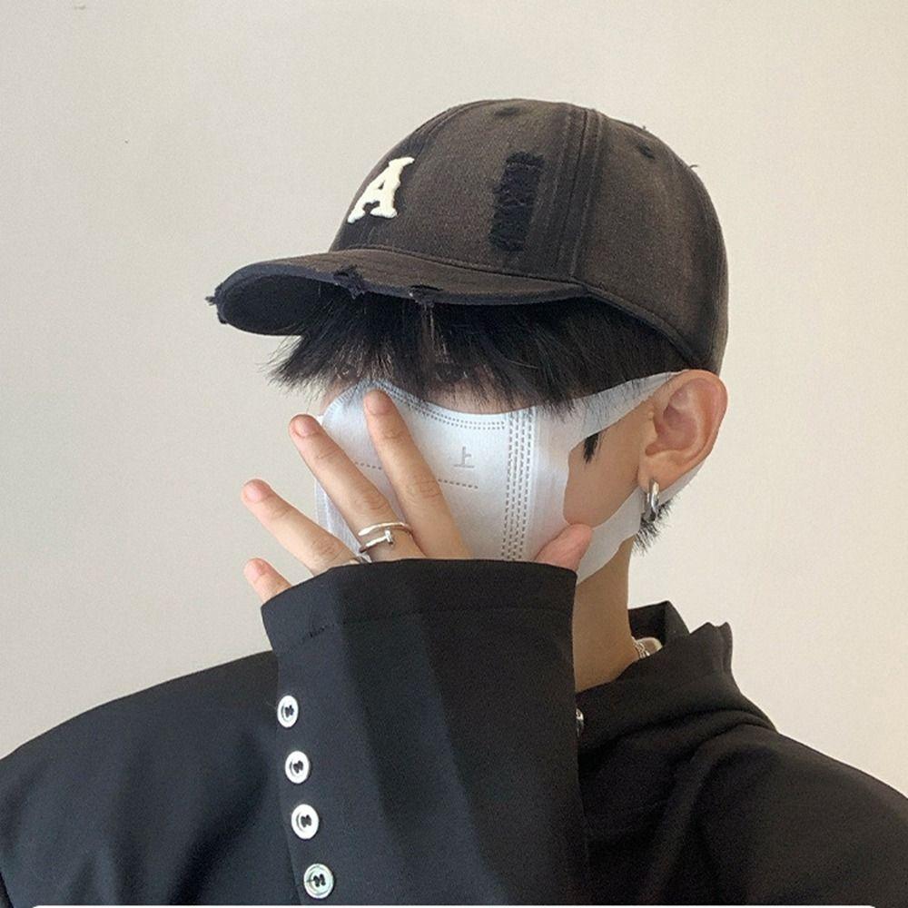 Embroidered Men Baseball Cap Retro Sun Hat Fashion Embroidery Letter Baseball Hat  Male