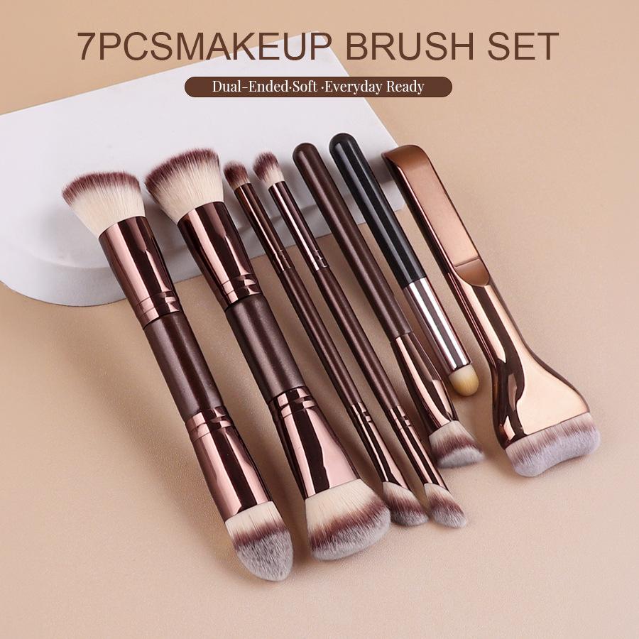 7 Double-head Makeup Brushes, A Complete Set of Foundation Brushes, Blush Loose Powder Brushes, and A Complete Set of Beauty Tools.