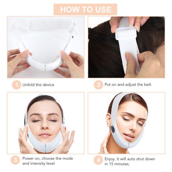 Yousheng 1 Set Face Slimming Device Skin Firming Reduce Double Chin Micro Current Red Blue Light Face-lifting V Face Massager Female Supply
