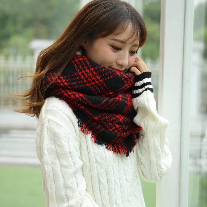 Autumn and winter plaid scarf imitation cashmere warm women's scarf shawl winter warm