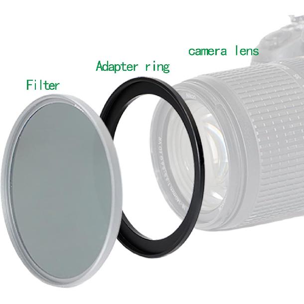 49mm To 58mm Step-Up Ring Filter Adapter for All Brands UV ND CPL Metal Ring Step-Up Rings Adapter Filter (49mm-58mm)