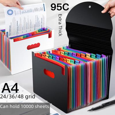 Gökkuşağı Çok Katmanlı Çevirmeli İpli Tokalı Belge Düzenleyici - 24 Bölmeli PP Sınıflandırma Dosyası