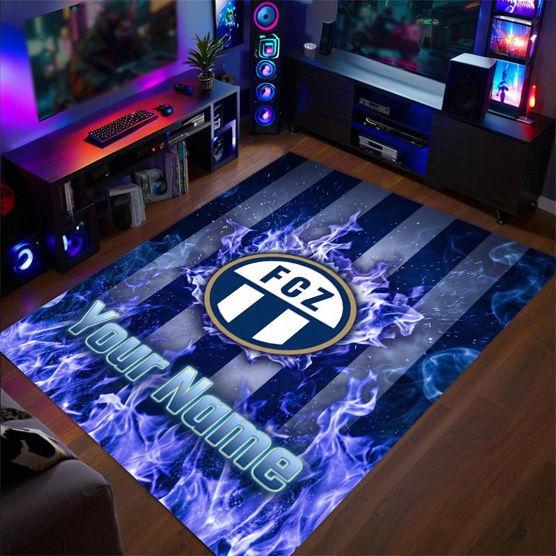 Crystal Velvet Rug FC Zürich Print Custom Name Text Floor Mat Home Decor