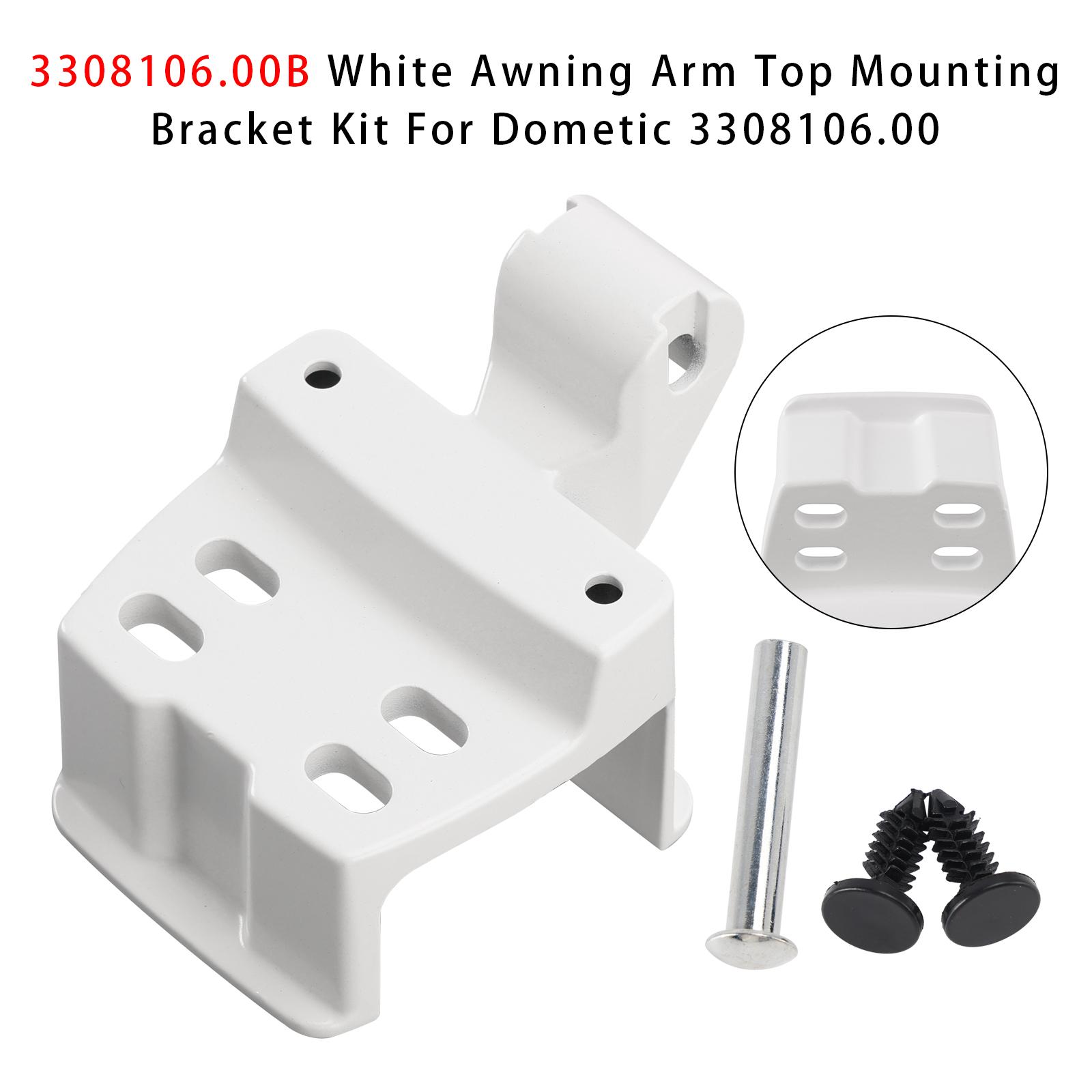White Awning Arm Top Mounting Bracket Kit For Dometic 3308106.00