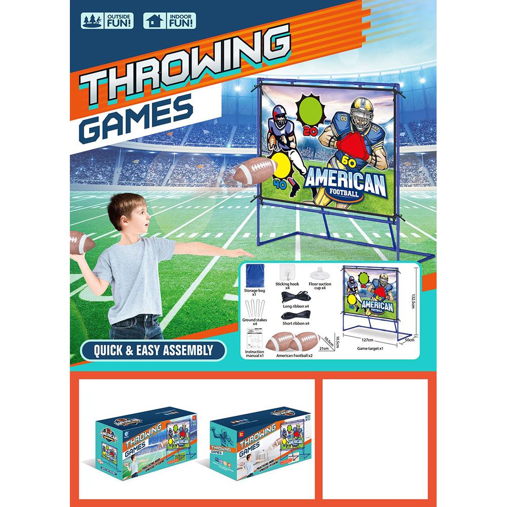 Football Toss Games Toys With 4 Inflatable Football 3 Large Mesh Bags Throwing Target Games Sports Toy Gifts For Kids Boys Girls