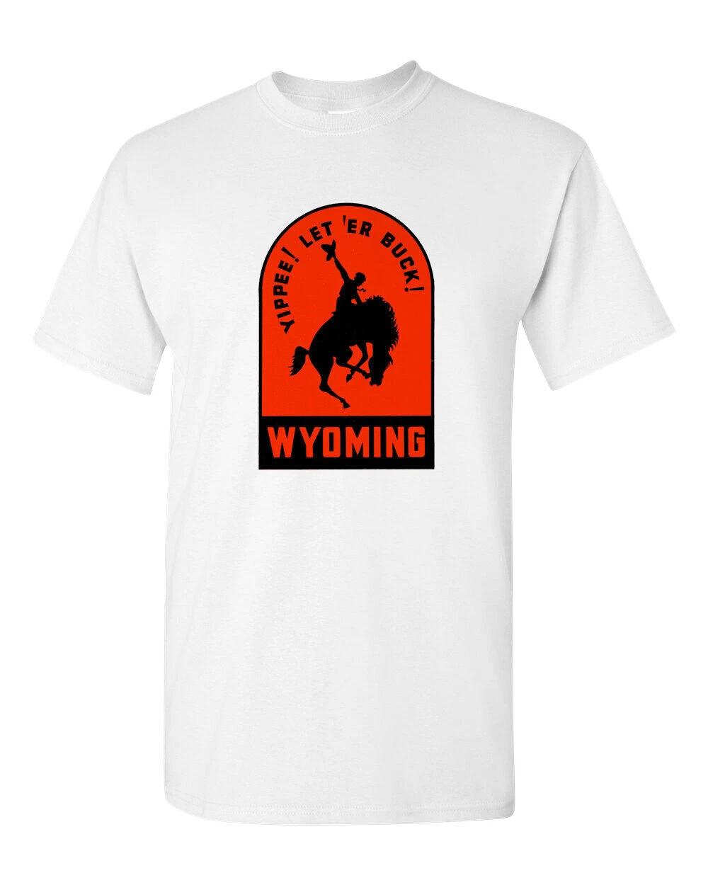 T Shirt Vtg Travel Art Cotton Wyoming State Retro Souvenir Tourist S
