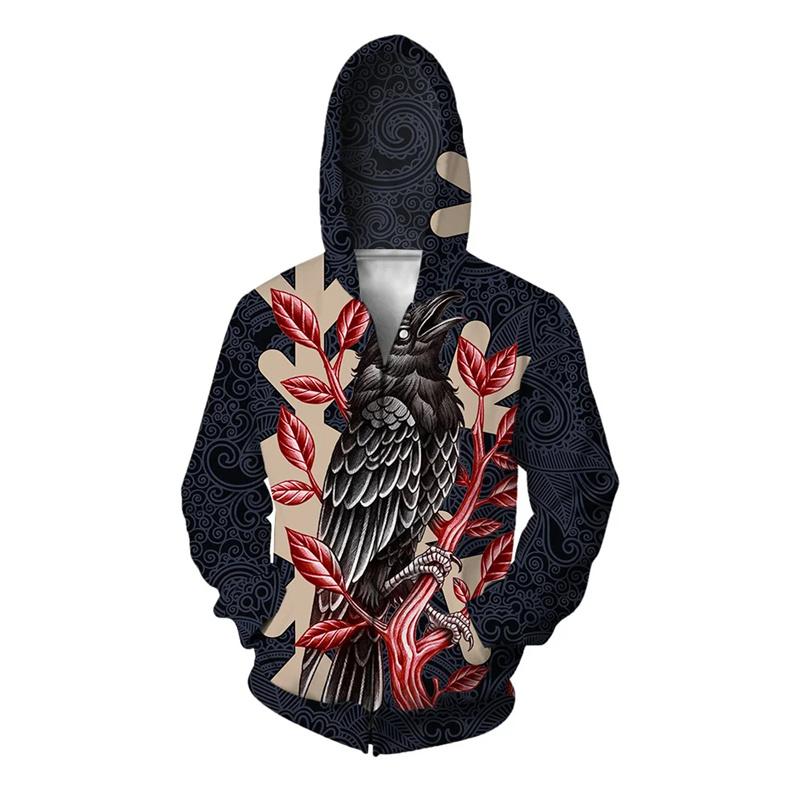 Butterfly Eagle Wolf Hoodie For Men Animal Demon Graphic Sweatshirt Leisure Loose Zipper Pullover Comfortable Hoodies