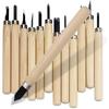 6/8/12pcs High Manganese Steel Engraving Knife with Wooden Handle Handmade Wood Carving Chisel Tools Kit Carving Accessories