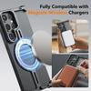 Oatsbasf Magnetic Phone Case for Samsung Galaxy S24 Ultra W/ Camera Kickstand Shockproof Bumper Frameless Aluminium Phone Cover