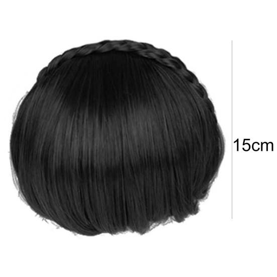 Braided Wig Hair Natural Looking Highest Elasticity Beauty Tool Women Gril Fake Braided Hair with Bang