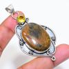 Natural Sonora Sunrise, Citrine 925 Sterling Silver Jewelry Pendant 2.68" ZS-436