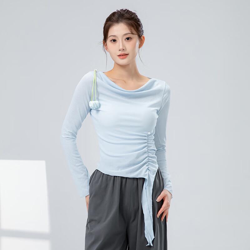 WEZHO French Draped Collar Dance Top