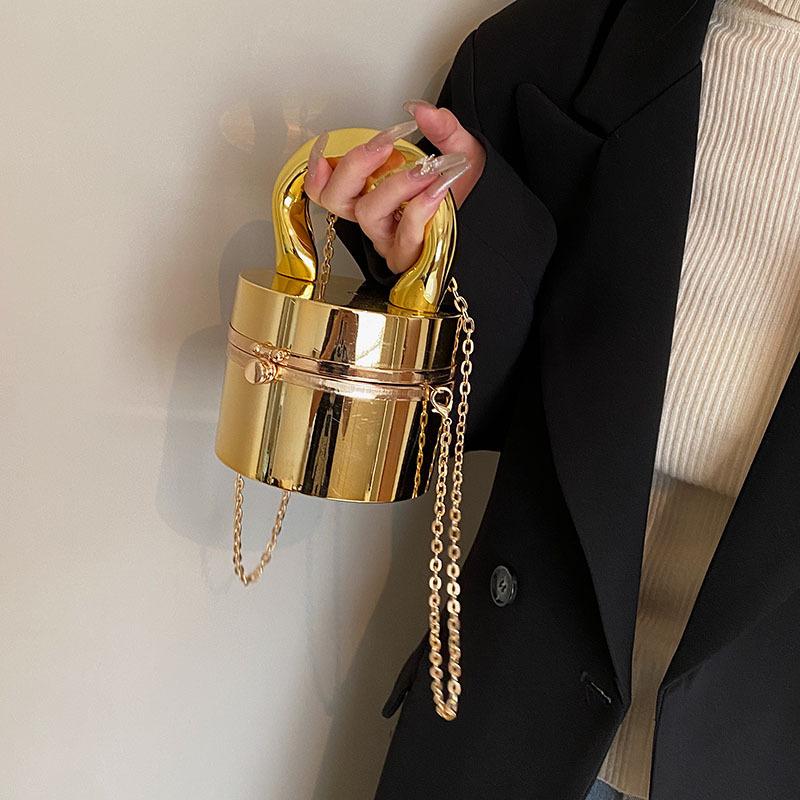 Mini small bag 2025 new European and American fashion glossy ins women's acrylic cylindrical box bag tide