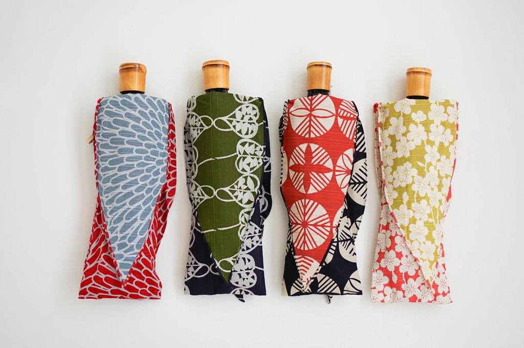 Made In Japan Isago Pattern Folding Umbrella 50cm For Both Sunny and Rainy Days 2 Tier Folding Umbrella Furoshiki Japanese Pattern UV Protection