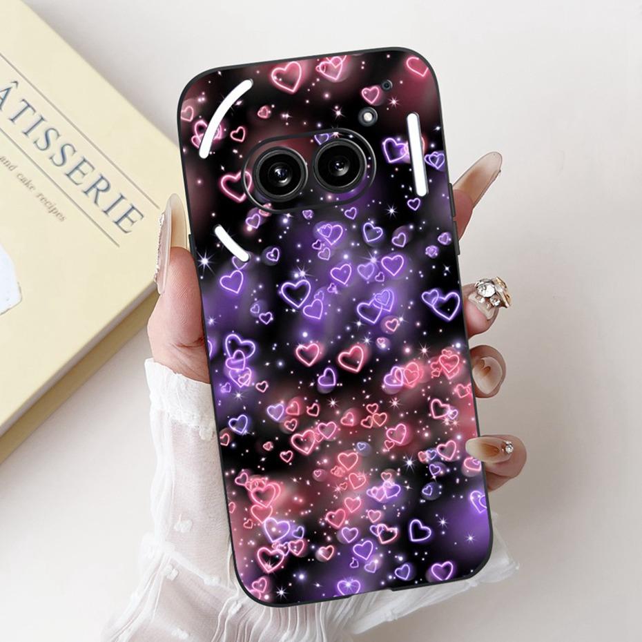 Fashion Painting Phone Case For Nothing Phone (2a) Plus Black Silicone Soft Cover For Nothing Phone 2 Phone2a Cases Bumpers