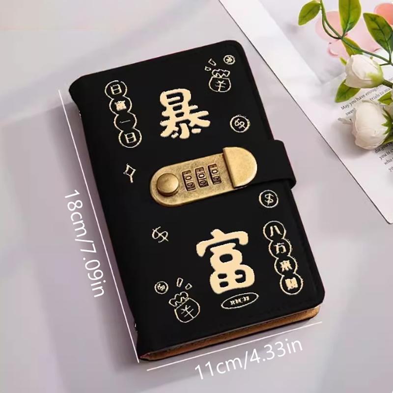 New Password Cash Storage Book Large Capacity 10000 Yuan Money Organizer New Style Bill Record Keeper Saving Folder Savings Book