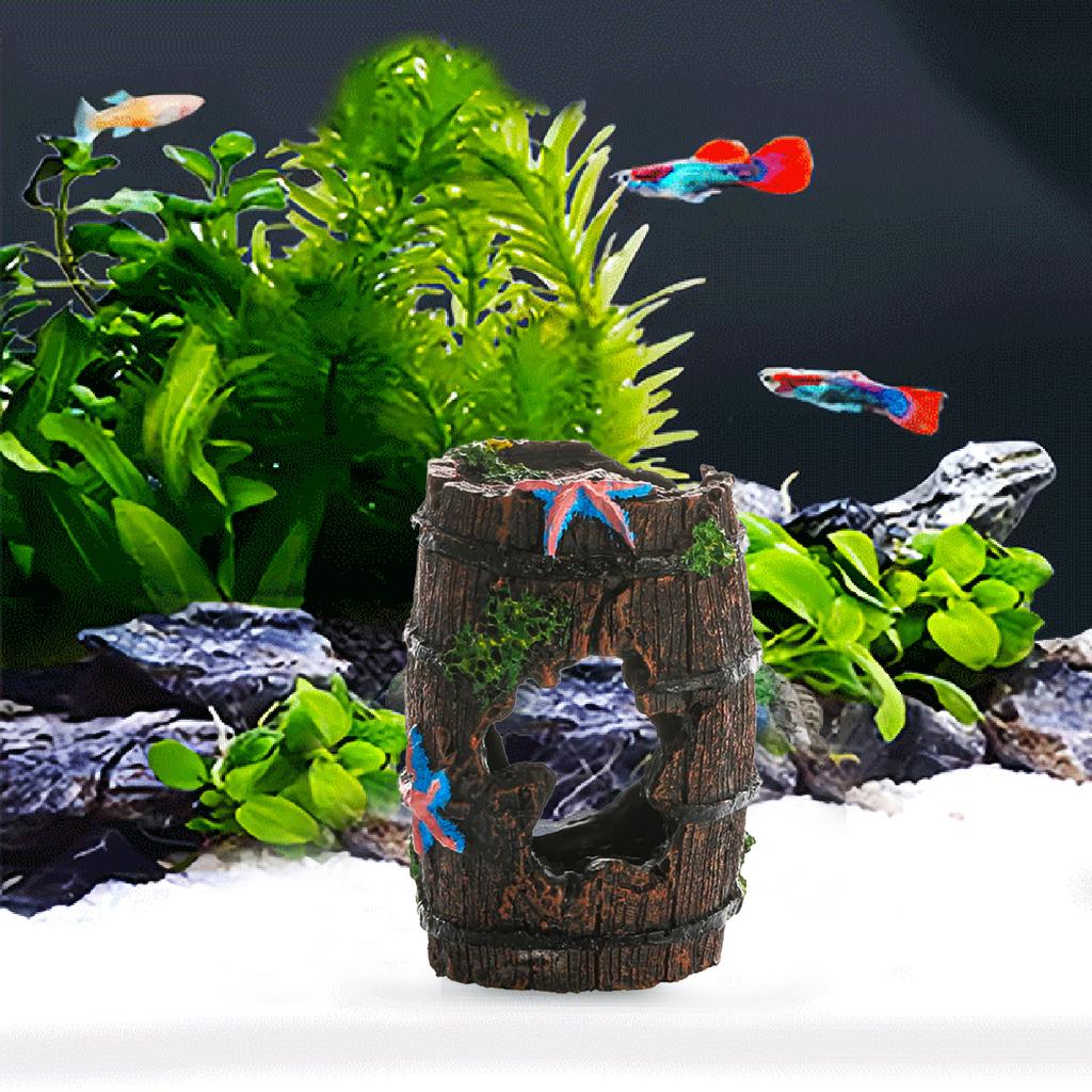 Resin Aquarium Decor Broken Design Reptile Hideout Ornament Cave Aquatic Pet Fish Landscape Decor For Fish Tank And Terrarium