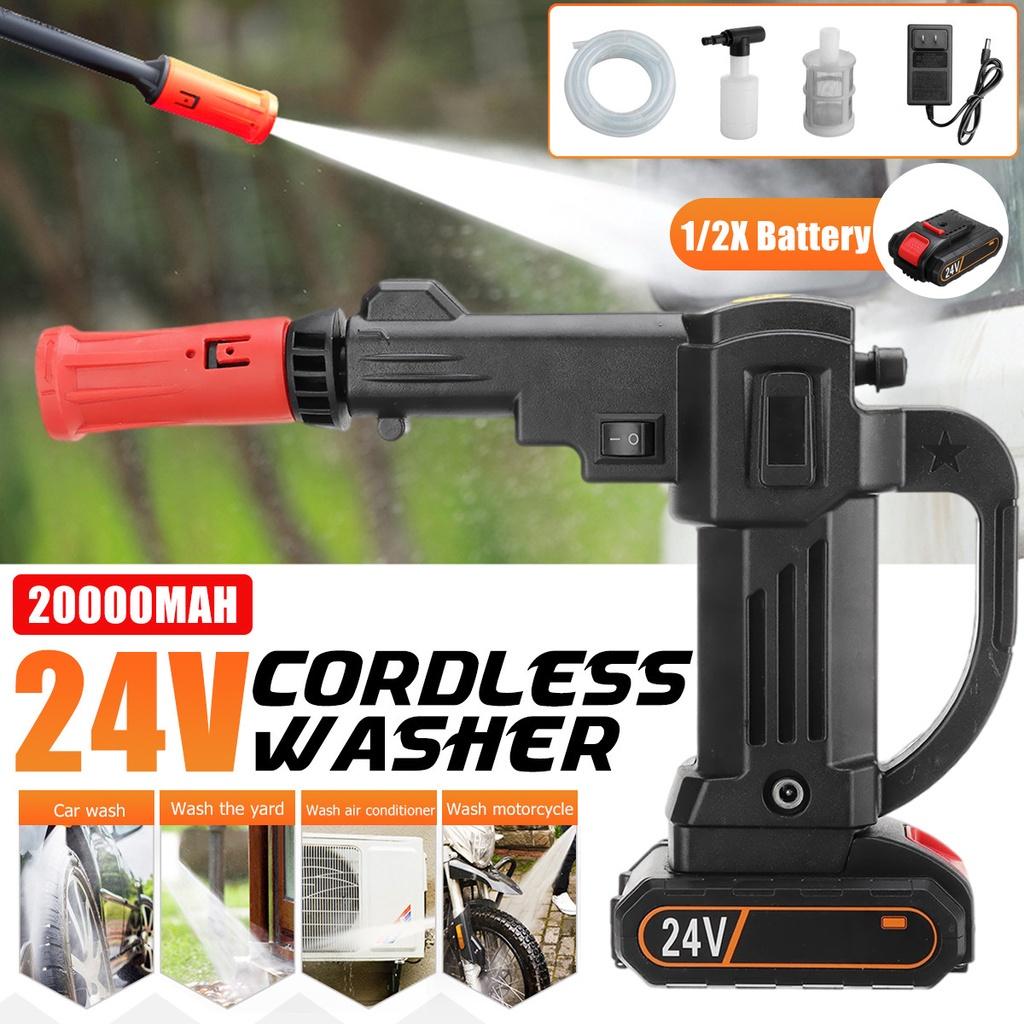 

24 В Мойка высокого давления Электрическая Аккумуляторная Очиститель для автомобиля Моющие пистолеты Водяной шланг Очистка с 1/2 шт. аккумулятором 1 x Battery