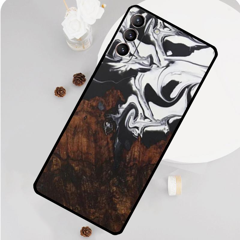 Wood Resin Traveler Protective Phone Case For Samsung Galaxy S25 S26 Ultra S20 S21 S22 S23 S24 S10 Plus S25 FE Funda Cover