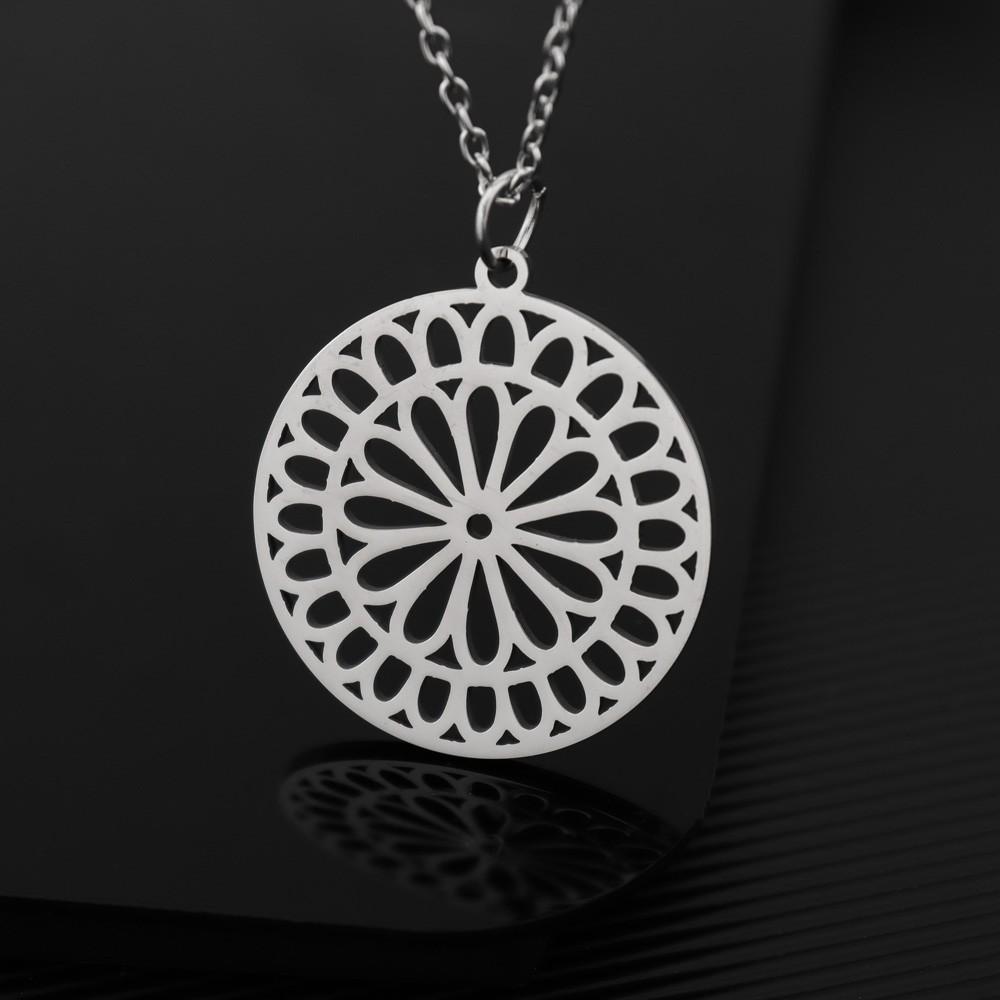 Pendant Necklace Mandala Pendant Flower Charm Flower Necklace