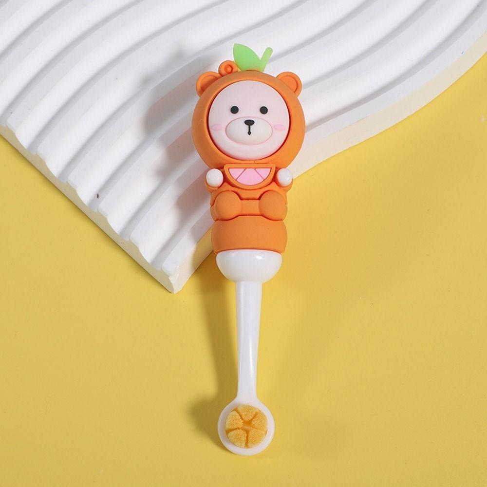 

Bear Food Grade Silicone Toothbrush Children s Toothbrush Kids Toothbrush Cleaning Toothbrush оранжевый
