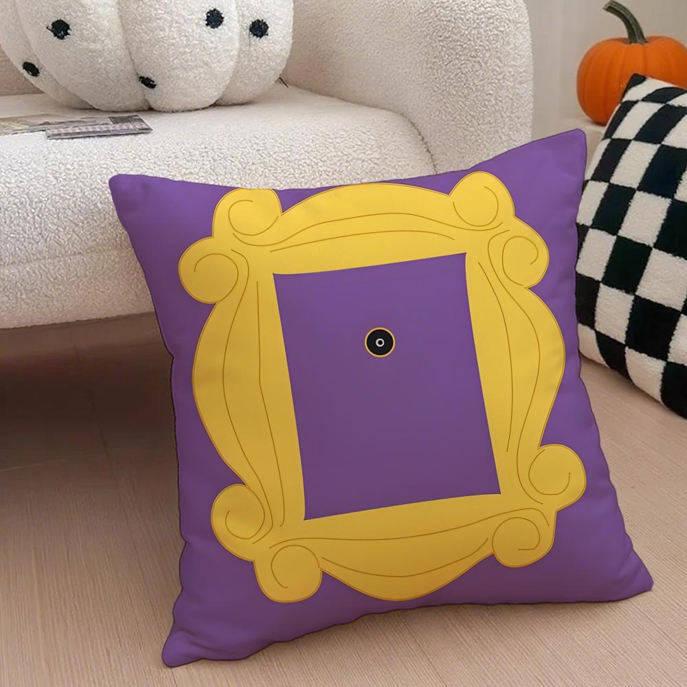Nostalgic pop fashion FFriends TV Cushion Cover Throw Pillow Cover Hidden Button Durable Polyester Chair Cushion