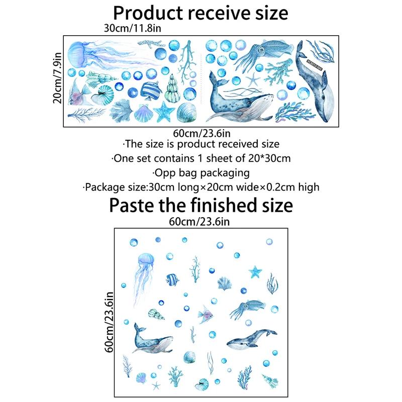 

Светящиеся наклейки на стену в виде рыбы, осьминога, наклейки на подводный мир, светящиеся в темноте наклейки для детских комнат, украшения стен для детского сада