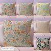 Boho Wildflowers Pattern Cushion Cover Natural Linen Pillow Cover Double-Sided Print Cushion Cover For Sofa Home Decor