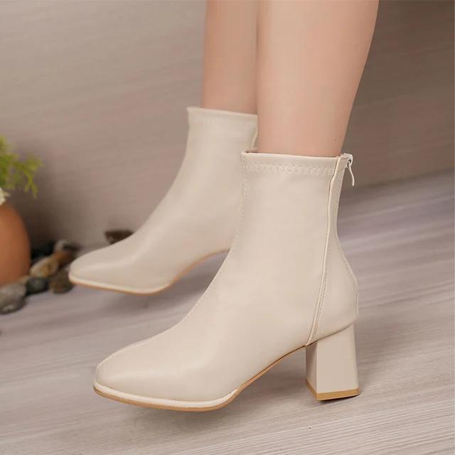 

Женские ботильоны на высоком каблуке с острым носком, женская обувь 2025 года, трендовая осенняя обувь для ходьбы, туфли-лодочки, сексуальное вечернее платье, женская обувь 40 бежевый