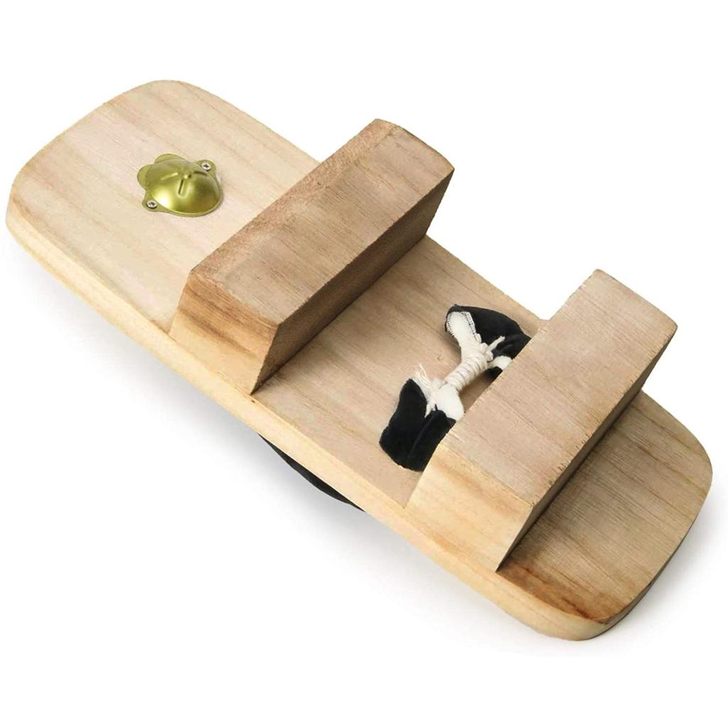 [KYOETSU] Geta (Japanese clogs) - Two-toothed, black thong, paulownia wood base, men's (26.0cm, natural wood)