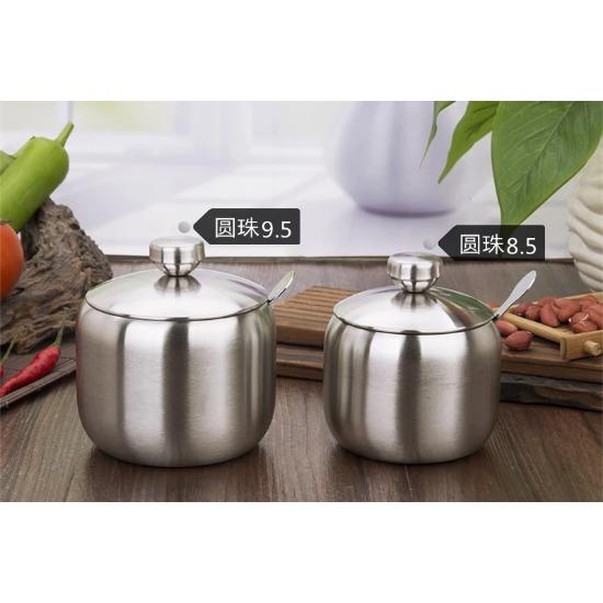 Stainless Steel Seasoning Flavor Can Sugar Box Salt Pepper Pot Kitchen Tool  BBQ Condiment Cruet Storage Spice Jar Bottle Spoon