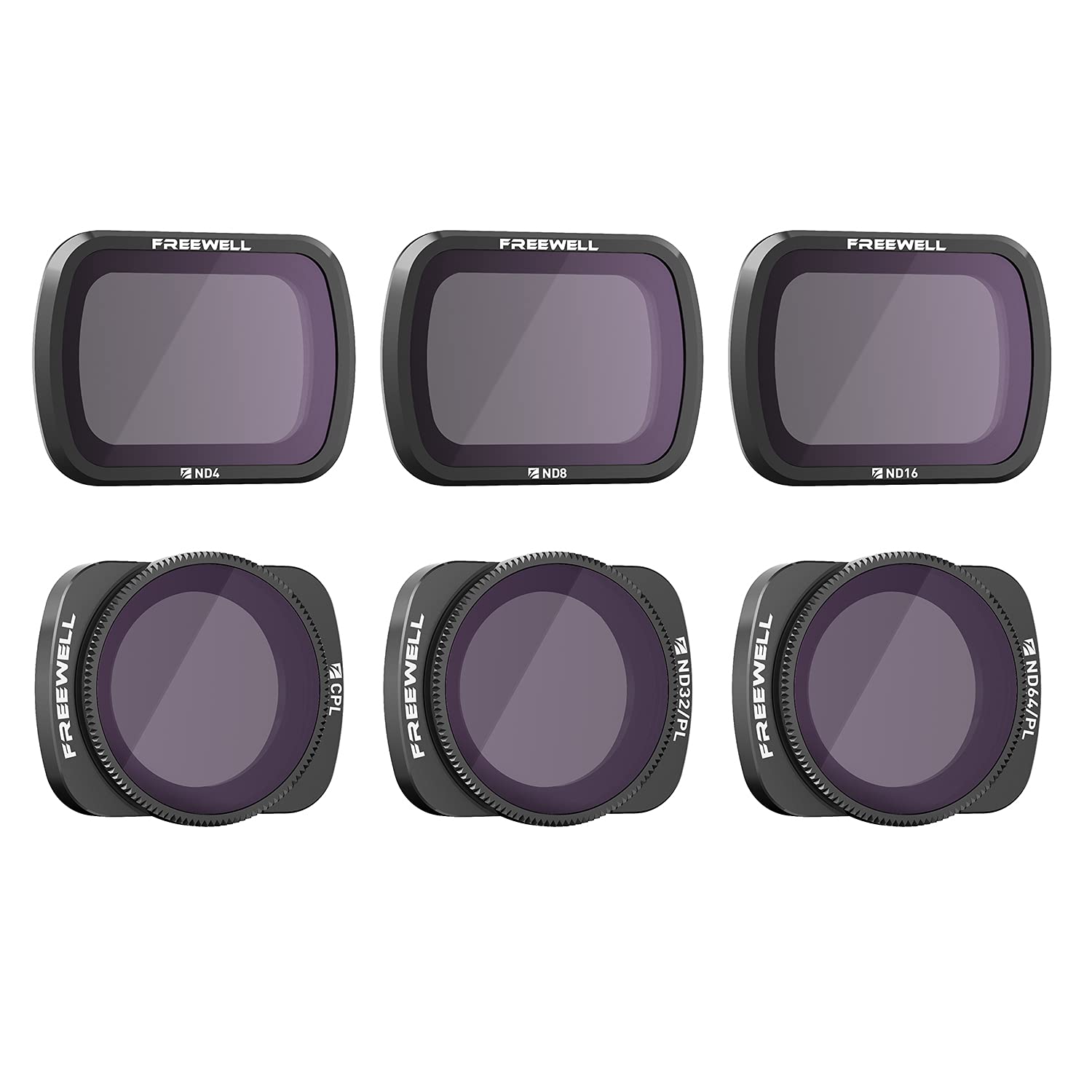 

Freewell Budget Kit for Osmo Pocket E Series 6 Pack ND4 ND8 ND16 CPL Camera Lens Filter – – ND32/PL, ND64/PL
