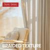 1 Pieza Tela Suave Lujo Visillos Cortinas Textura Especial Gris Cortina de Tul para Ventana para Sala de Estar Serie Nuan