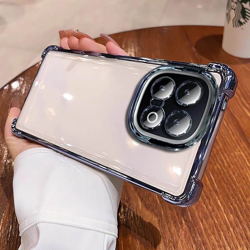 Applicable To iQOO13 Mobile Phone Case, Airbag Anti-drop, Self-contained Lens Film iQOO Z9 Electroplated Silicone Transparent Soft Case