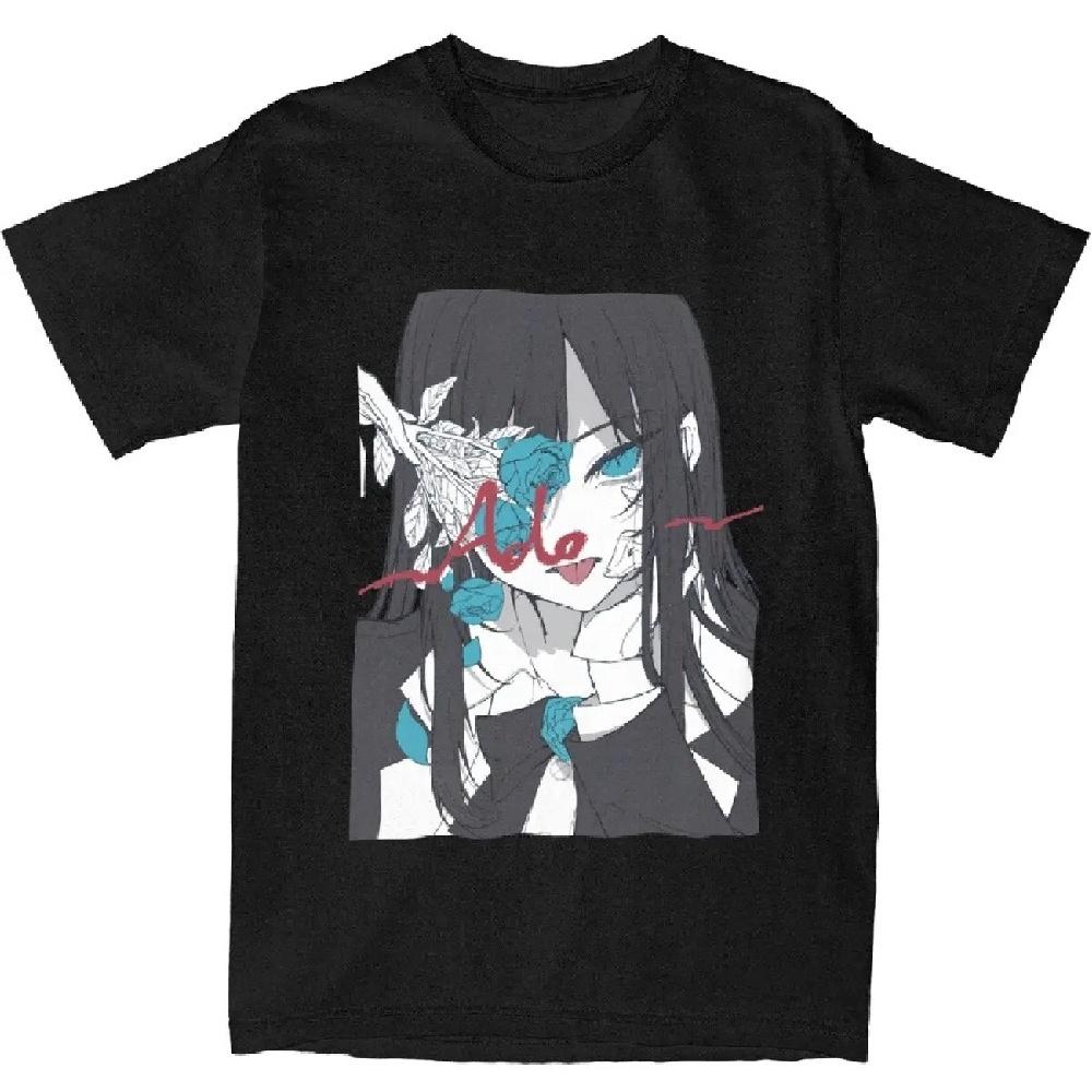 

Ado Singer T-Shirt Kyogen Album Merch Novelty T Shirts Short-Sleeve Funny Tshirt Summer Cotton Breathable Plus Size Clothes XXXXXL