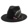 Hand Painted Animal Flat Brim Top Hat Jazz Hat Couple Woolen Top Hat