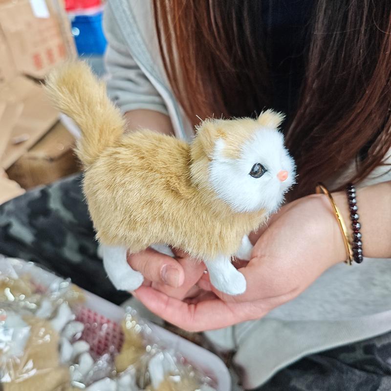 1Pc Soft Stuffed Kitten Model Simulation Cat Plush Toys Fake Cat Realist Animals For Kids Girls Birthday Valentine'S Day Gift