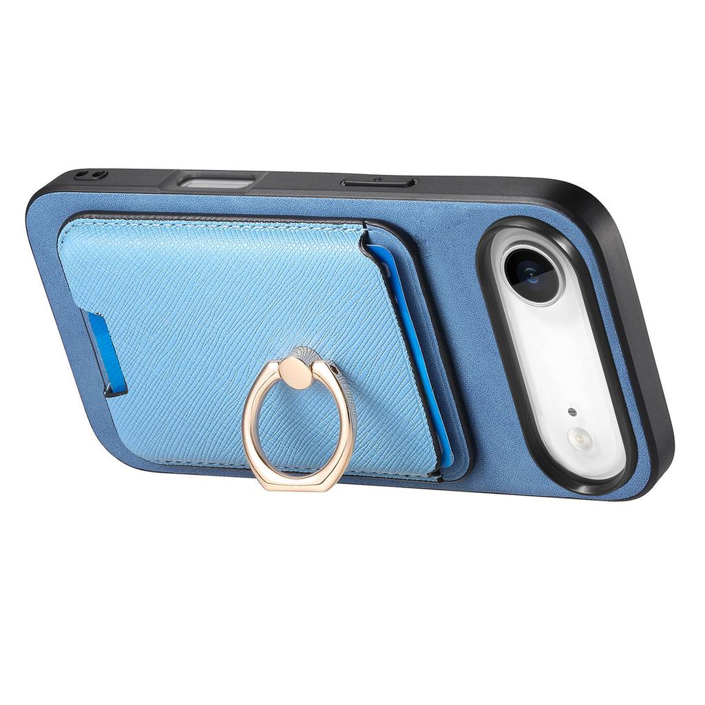For iPhone 17 Air Magnetic Case Detachable Card Bag Leather Back Cover with Kickstand