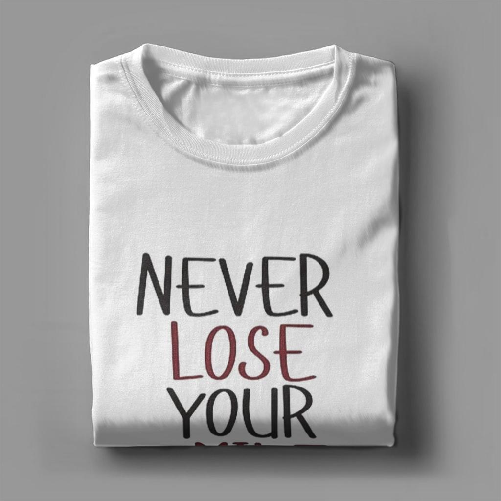 Men T-Shirts Never Lose Your Smile Funny Cotton Tees Short Sleeve  T Shirts Round Neck Tops Gift Idea
